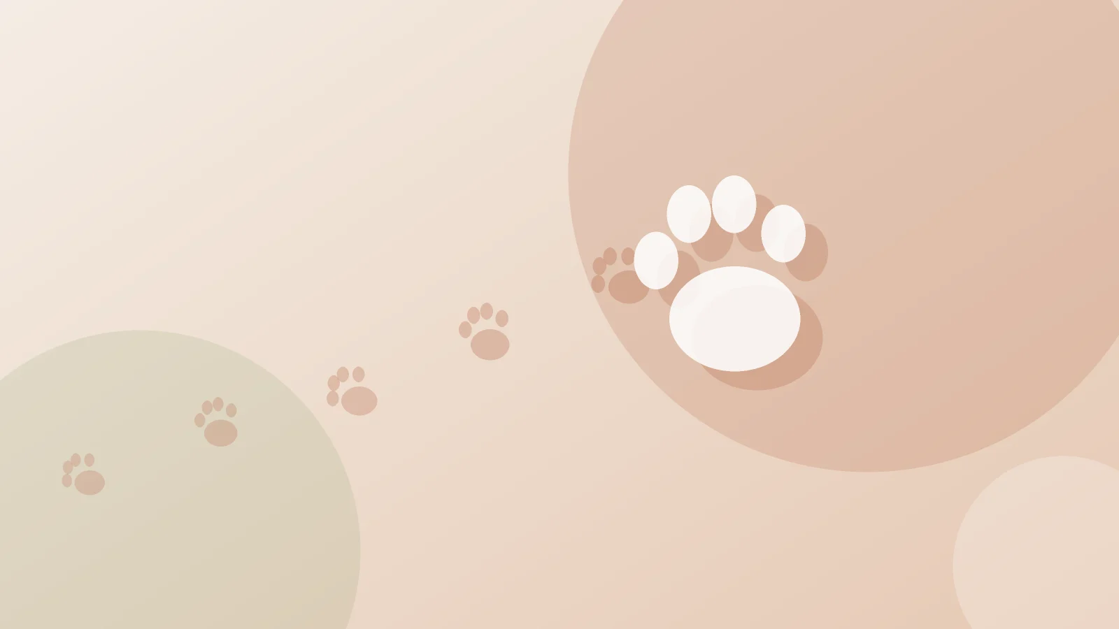 Ilustración de huellas de mascota sobre fondo cálido
